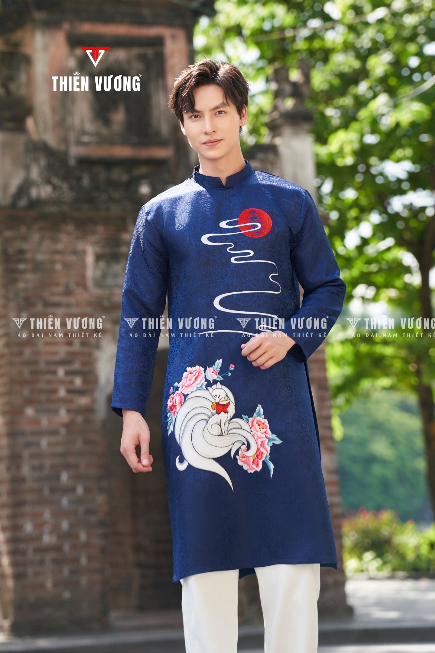 ÁO DÀI NAM THÊU HỒ LY